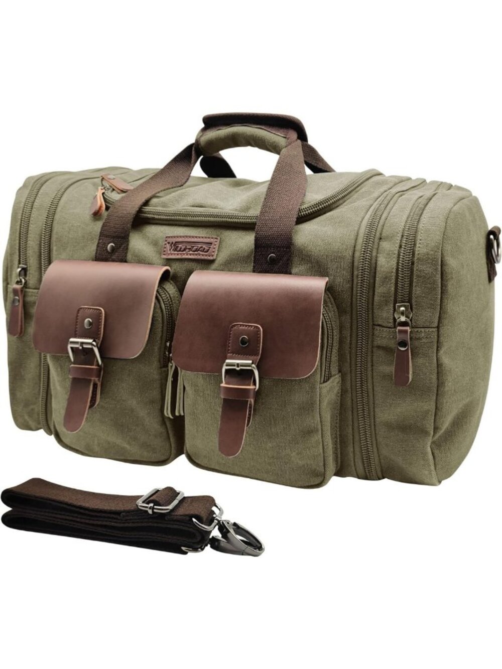Expandable 60L Canvas Duffle Bag - Stylish Weekender & Overnight Travel Tote